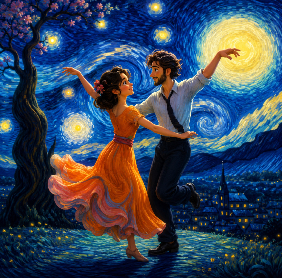 Please maintain the original illustration’s tone while creating a romantic and dreamy…